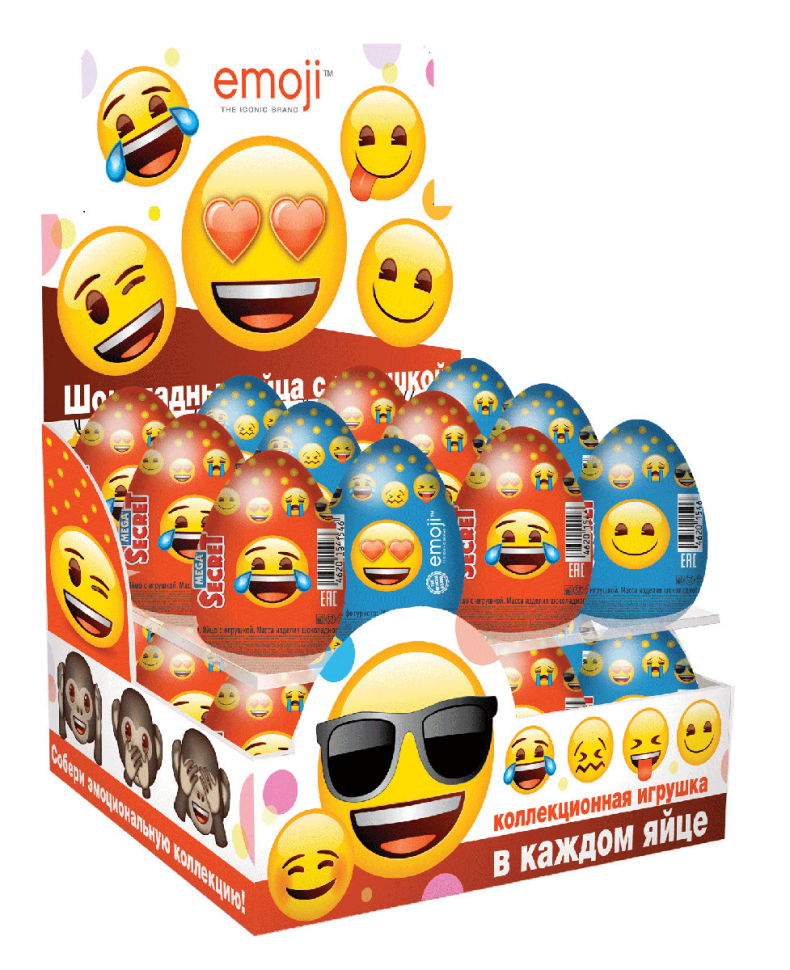 Шоколадные яйца  МЕГА СЕКРЕТ EMOJI  20гр