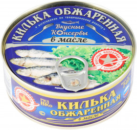 Килька обжареная в масле  ключ  240 гр.