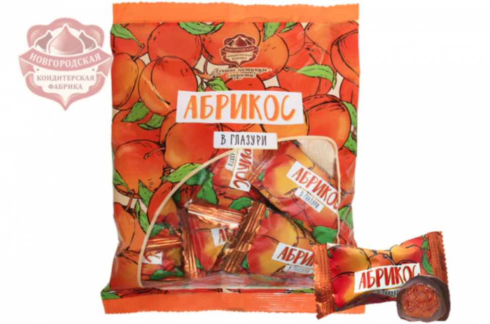 Абрикос в глазури 200 гр  