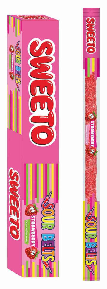 Мармелад жевательный  SWEETO Кислый ремешок Клубника 15 г