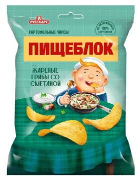 Чипсы Пищеблок со вкусом жаренных грибов и сметаны 65 г