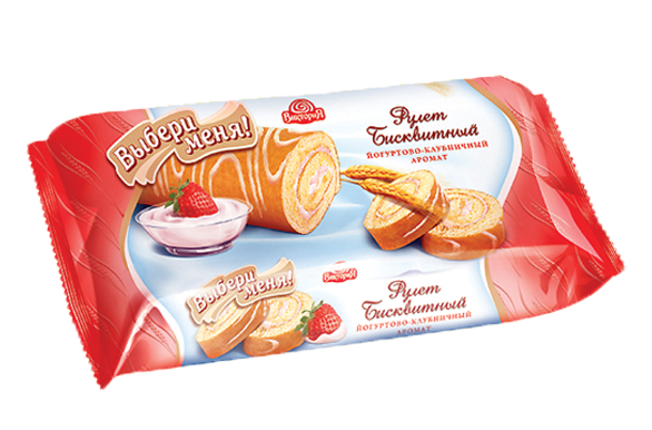 Рулет бисквитный "Выбери меня" йогуртово-клубничный 175гр 