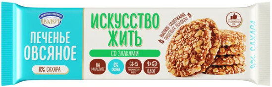 Печенье Овсяное Искусство Жить со злаками на мальтите 200 г