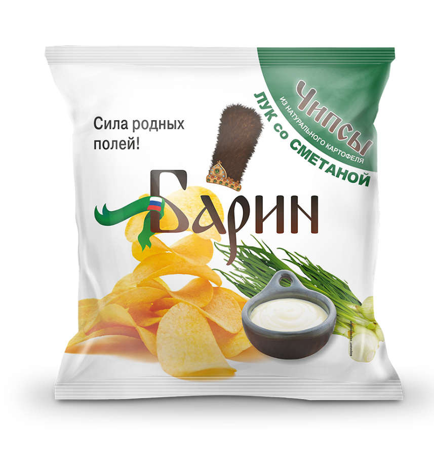 Чипсы Барин картофельные Сметана и лук 70 гр 
