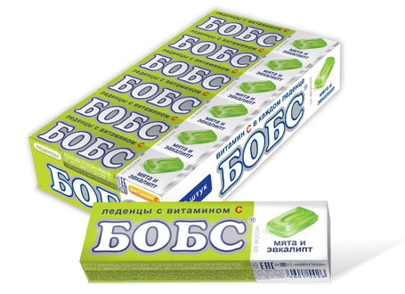 Леденцы Бобс мята-эвкалипт 35 г