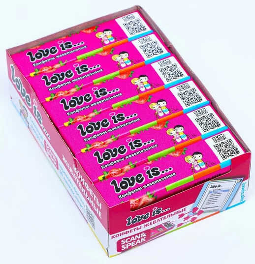 Жевательная конфета Love is  клубника  20 г