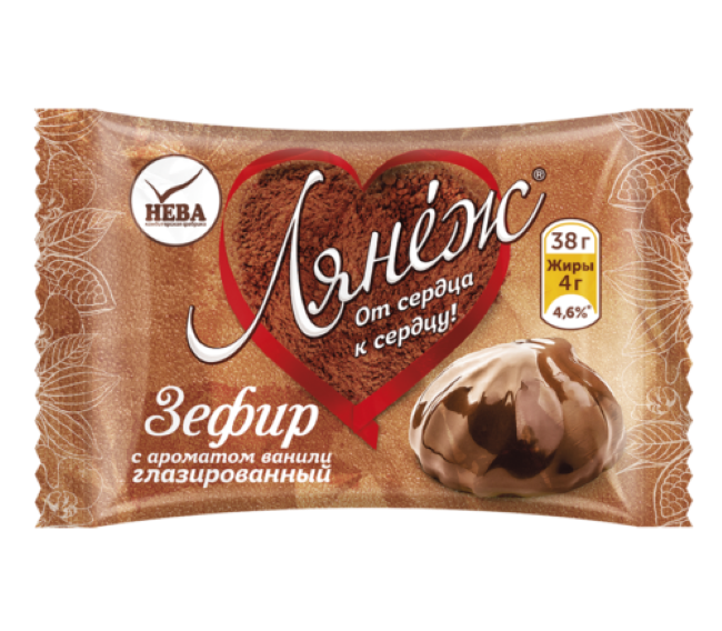 Зефир "Лянеж" с ароматом ванили глазированный 38 гр  