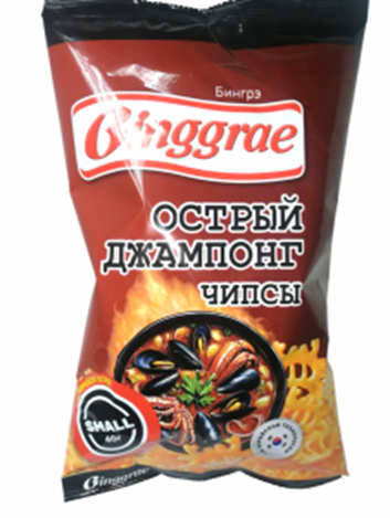 Чипсы хрустящие Бингрэ ОСТРЫЙ ДЖАМПОНГ 40 г