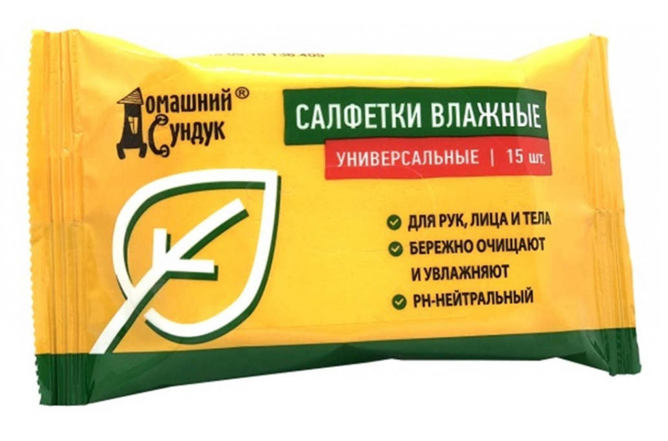Влажные салфетки"Домашний сундук" универсальные 15шт/уп   