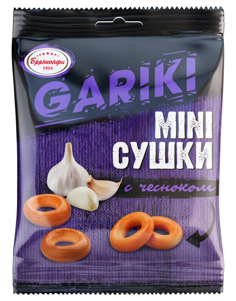 Сушки мини "GARIKI" с чесноком 60 гр