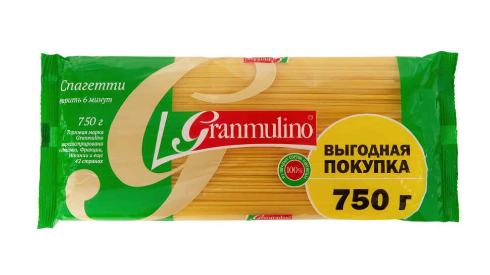 Макароны Granmulino + Спагетти группа А Плюс 750 г
