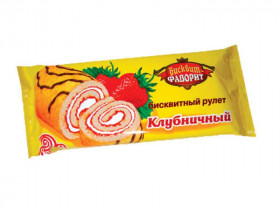 Рулет бисквитный "Фаворит" Клубничный 150гр  
