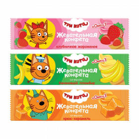 ТРИ КОТА жевательная конфета с Омега-3 11 г