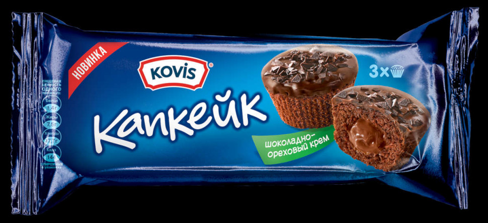 Пирожные Kovis капкейк шоколад -орех 90г 