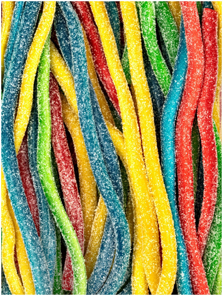 Мармелад жевательный BEBETO WACKY STICKS FIZZY тутти-фрутти пластиковый контейнер 1326гр 