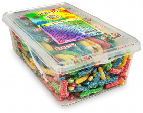 Мармелад жевательный BEBETO WACKY STICKS FIZZY тутти-фрутти пластиковый контейнер 1326гр 