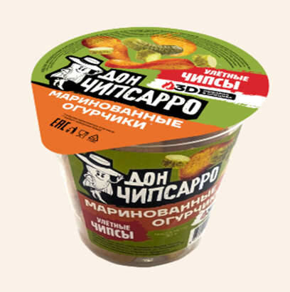 Чипсы пшеничные ДОН ЧИПСАРРО со вкусом маринованных огурчиков 90 г
