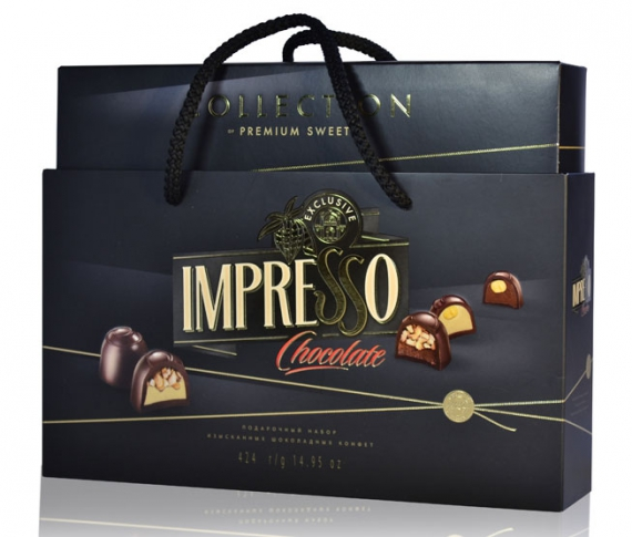 Конфеты шоколадные Спартак Impresso Premium ассорти черный 848гр