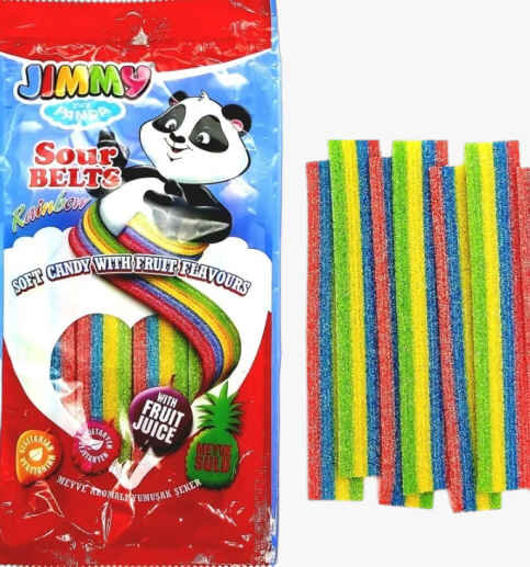 Жевательный мармелад Кислые ремешки Jimmy Sour Belts ассорти 75 г