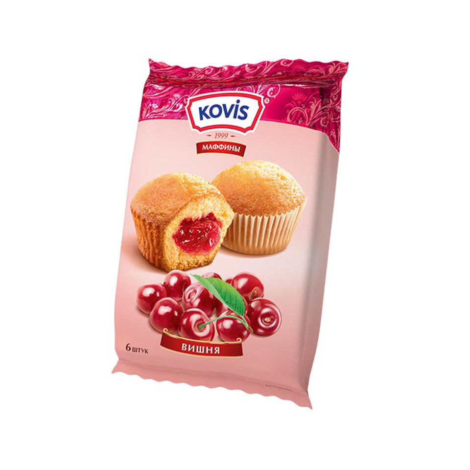 Мини-маффины "Kovis" вишня 200 гр.