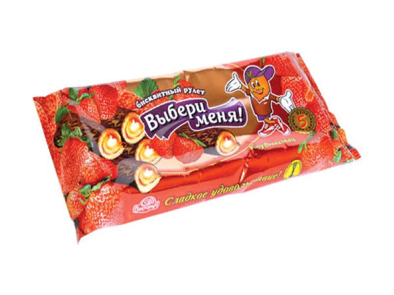Мини-рулеты глазированные"Выбери меня" Клубничный 175гр  