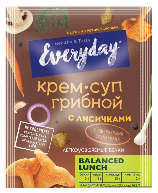 Крем-суп EVERYDAY грибной с лисичками и пшеничными сухариками 25гр