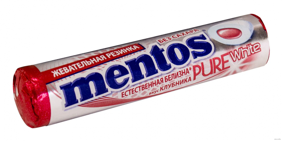 Жевательная резинка Ментос Pure White клубника 15,5г х 24шт