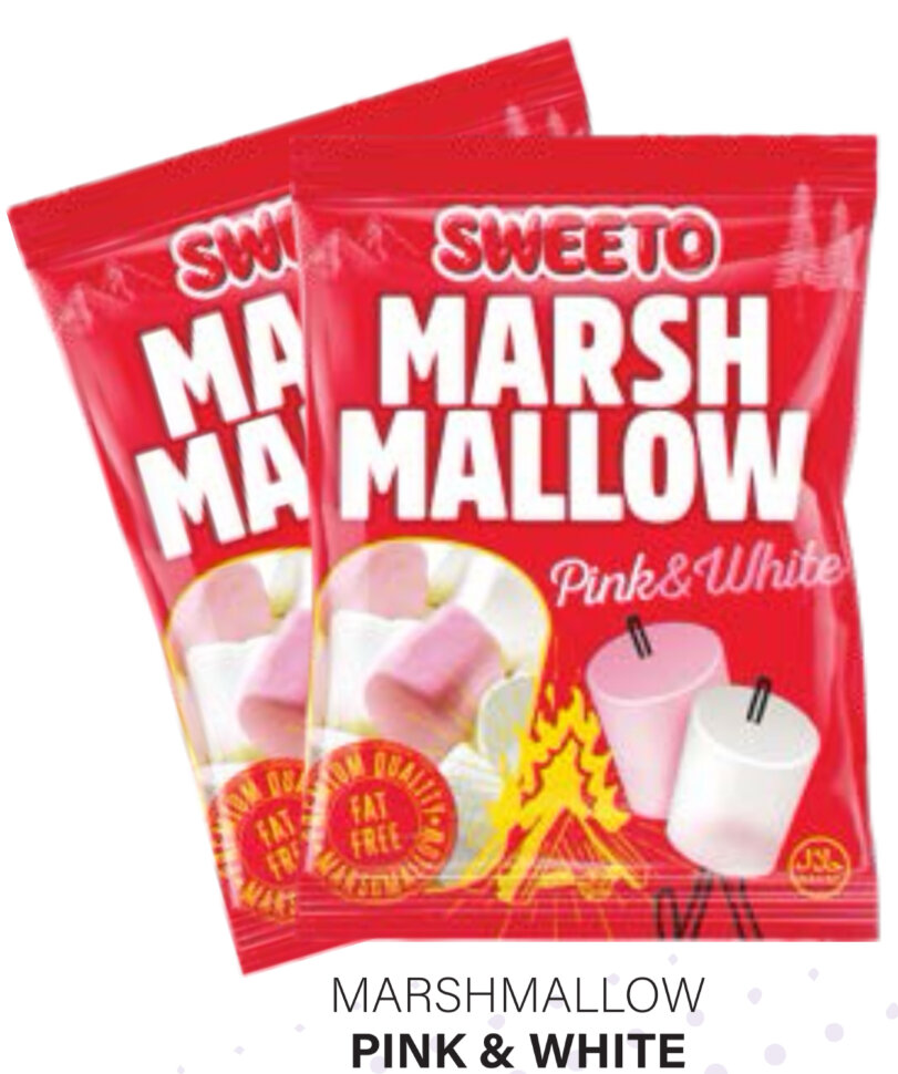 Маршмеллоу SWEETO Розовое и белое 140 г 