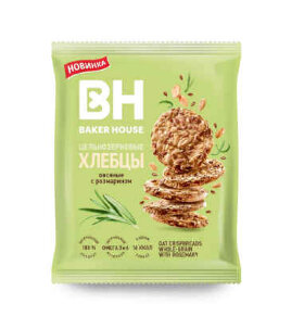 Хлебцы Baker House  50г цельнозерн.овсяные с розмарином КВАНТ 10 шт
