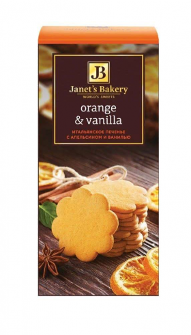 Печенье сдобное Janets Bakery Итальянское с ванилью и апельсином 130 гр  
