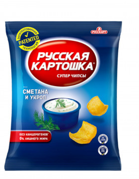 Чипсы Русская Картошка Сметана и укроп 20г х 48шт