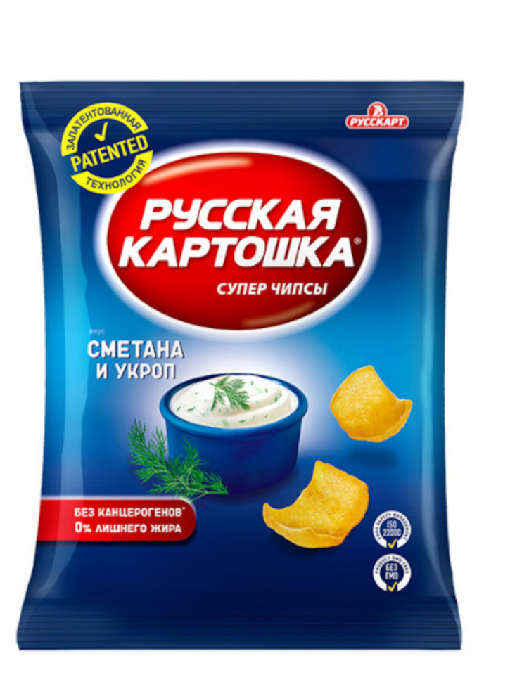 Чипсы Русская Картошка Сметана и укроп 20г х 48шт