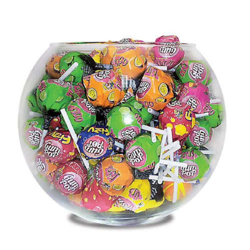 Карамель на палочке с жевательной резинкой "Gum Pop" Ваза Аквариум  18 гр.