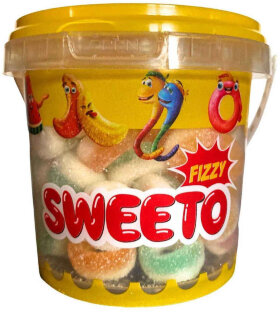 Мармелад жевательный SWEETO Шипучие колечки микс в боксе 150 г