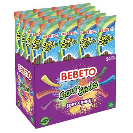 Жевательный мармелад BEBETO SOUR STICKS со вкусом тутти-фрутти 30 г