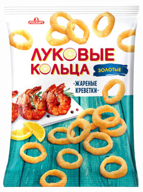Луковые кольца золотые  со вкусом жареных креветок 90 г