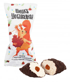 Зефир с вар.сгущ. в шоколаде шишка шоколадная ''Белочка с шишкой'' 2,4 кг 