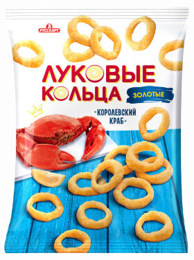 Луковые кольца золотые  со вкусом королевского краба 90 г