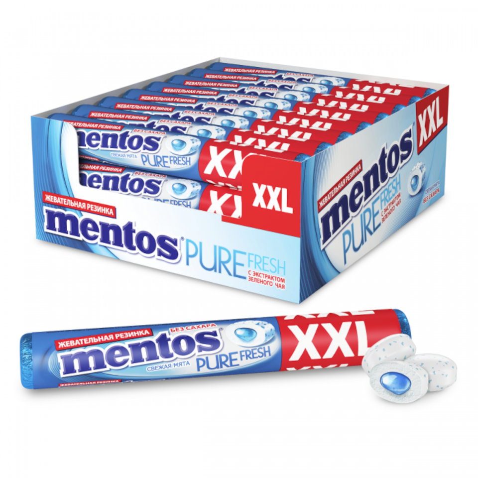 Жевательная резинка Ментос Pure Fresh XXL Свежая мята 23.3г х 24шт