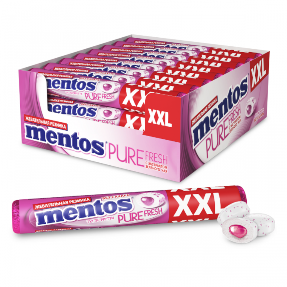 Жевательная резинка Ментос Pure Fresh ХXL Тутти-Фрутти 23.3г х 24шт