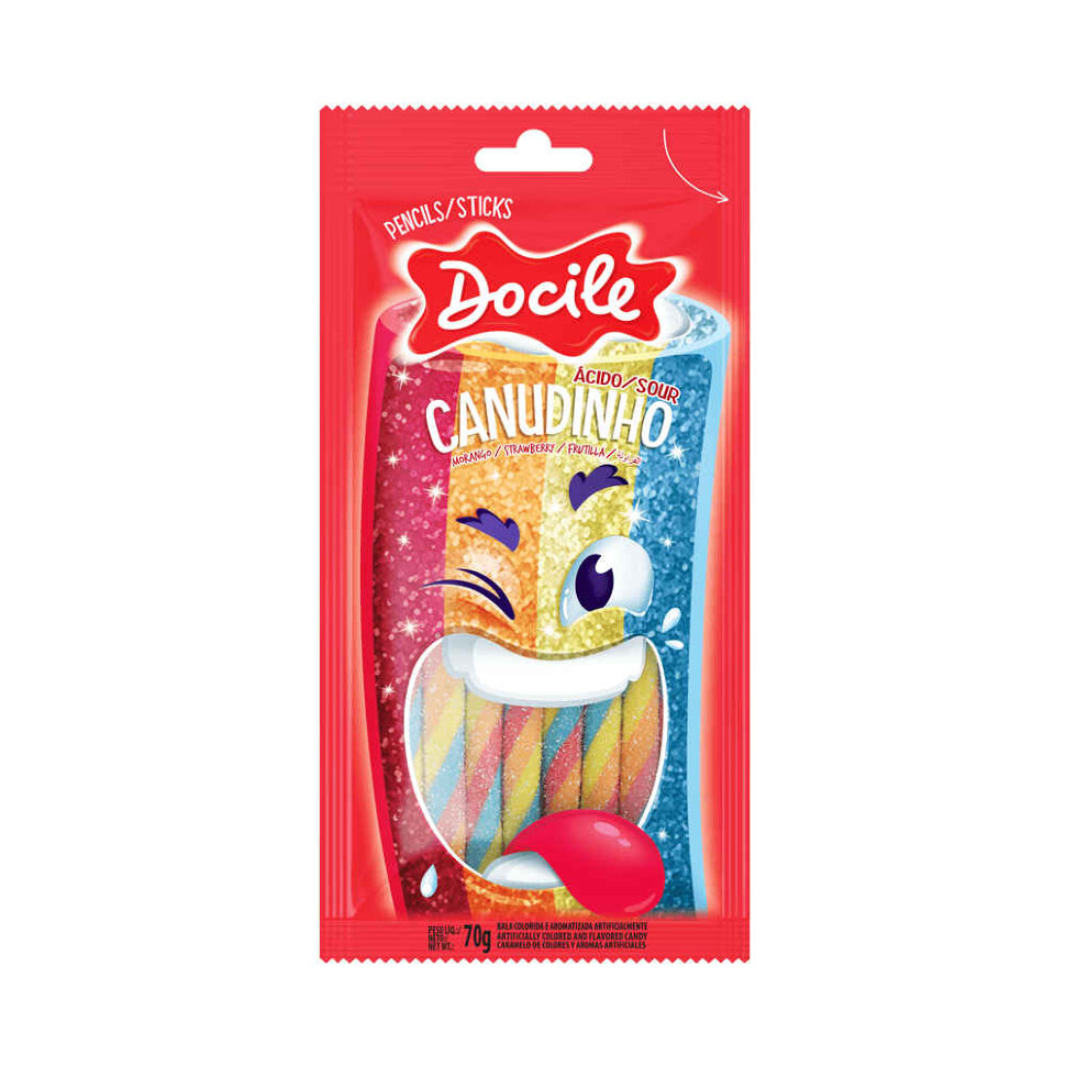 Жевательный мармелад DOCILE SOUR TUTTI-FRUTTI PENCILS КАРАНДАШИ  со вкусом тутти-фрутти 70 г