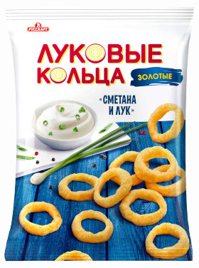 Луковые кольца золотые  со вкусом сметаны и лука 90 г