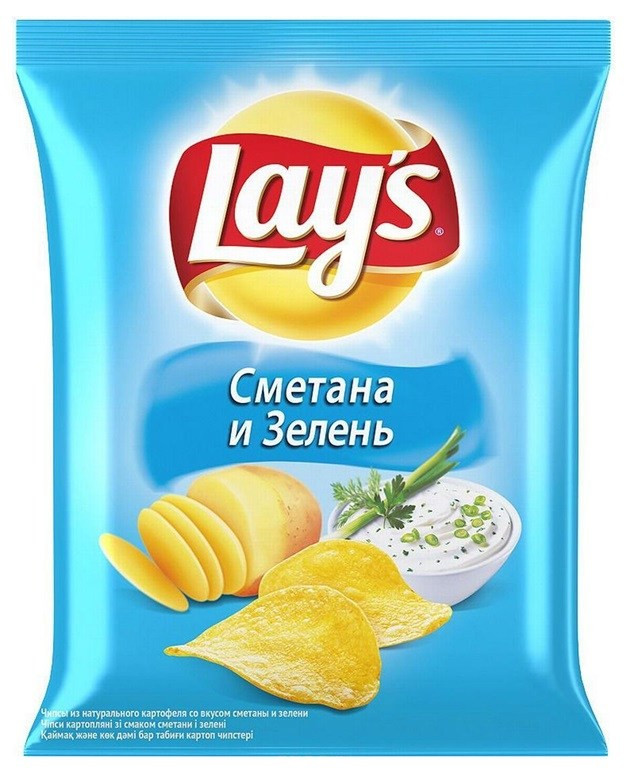 Чипсы Лейс  сметана/зелень 90гр