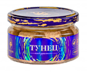 Тунец полосатый филе натуральный За Родину 190г стекло