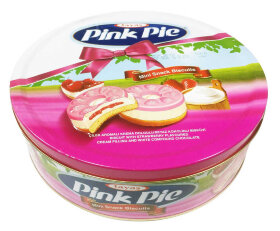 Печенье в глазури PINK PIE с клубничным вкусом 500 г