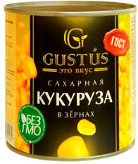 Кукуруза сахарная в зернах в вакуумн.упак. Gustus 340 г(425 мл) 