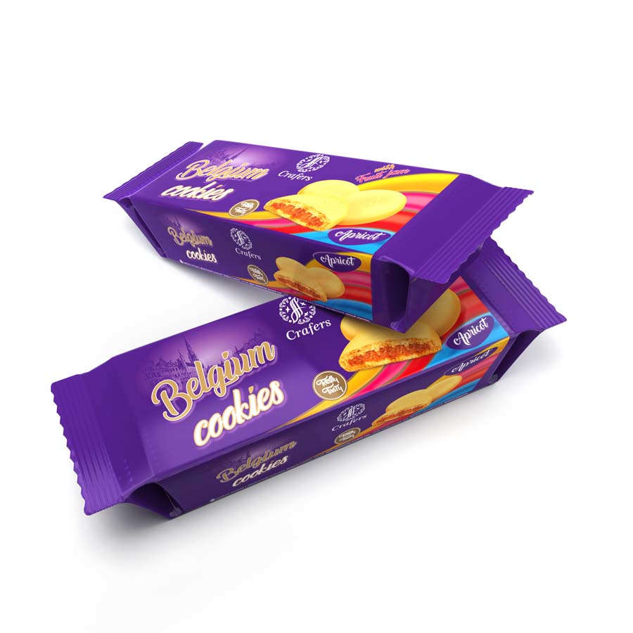 Печенье сдобное Crafers Belgium Cookies с абрикосовой начинкой  210 гр  