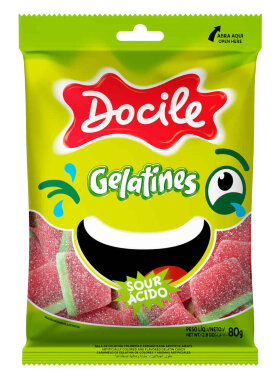 Жевательный мармелад DOCILE SOUR WATERMELON SLICES Кислый ломтик АРБУЗА 80 г 