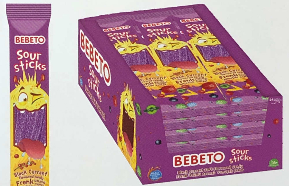 Мармелад жевательный BEBETO Кислая палочка черная смородина 35 г
