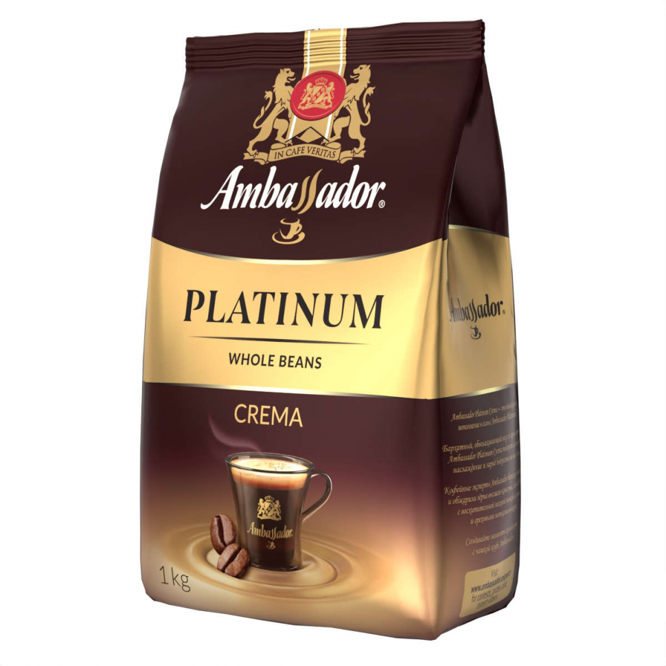 Кофе в зернах Ambassador Platinum Crema 1кг